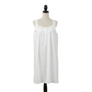 Taleen White Cool cotton Ladies Nightgown Night Dress Embroidered lightweight